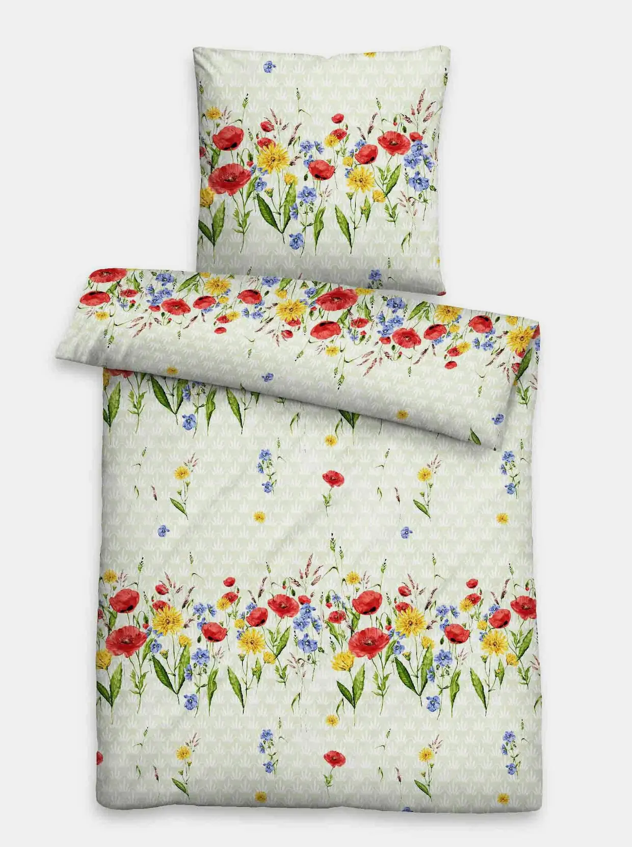 Biberna Bettwäsche In Pistazie-weiß-bedruckt 4 Biberna Bettwäsche In Pistazie-weiß-bedruckt – Bild 2