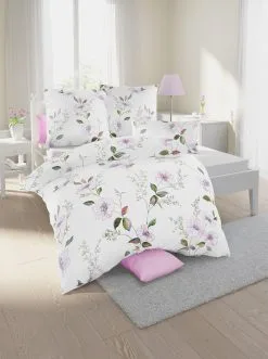 Biberna Bettwäsche In Weiß-bedruckt