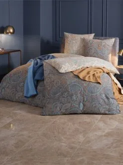 Wäschepur Wäschepur Bettwäsche In Champagner-royalblau-bedruckt