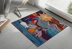 Salonloewe Fußmatte In Blau-gemustert -Salonloewe Verkäufe 2be5e40433106c8d6306e959b1f42543