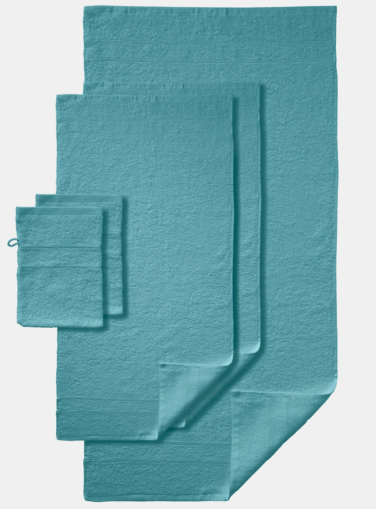 Wäschepur Wäschepur 5-tlg. Frottier-Sparset In Ozean 4 Wäschepur Wäschepur 5-tlg. Frottier-Sparset In Ozean – Bild 2