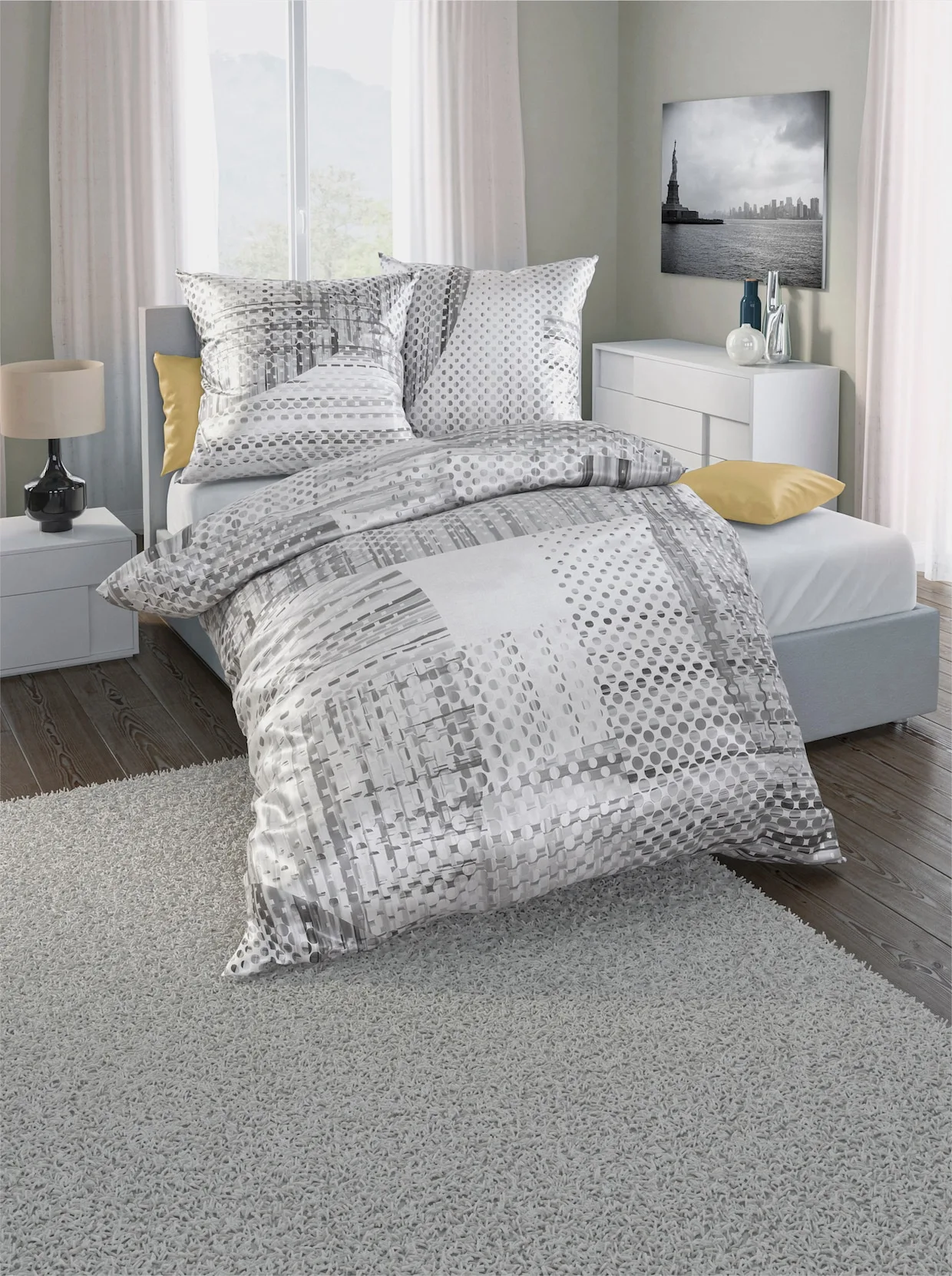 Kaeppel Bettwäsche In Grau-weiß-bedruckt 3 Kaeppel Bettwäsche In Grau-weiß-bedruckt