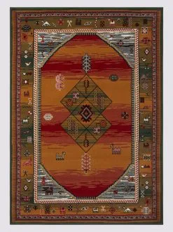 Teppich In Grün-rot