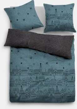 TOM TAILOR Bettwäsche In Blau-anthrazit