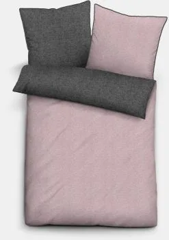 Salonloewe Verkäufe 22 Biberna Bettwäsche In Altrosé-grau-meliert