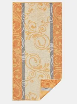 Cawö Cawö Handtuch In Apricot-gemustert