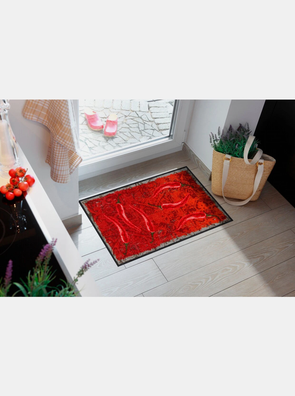 Salonloewe Fußmatte In Rot-gemustert 6 Salonloewe Fußmatte In Rot-gemustert – Bild 4