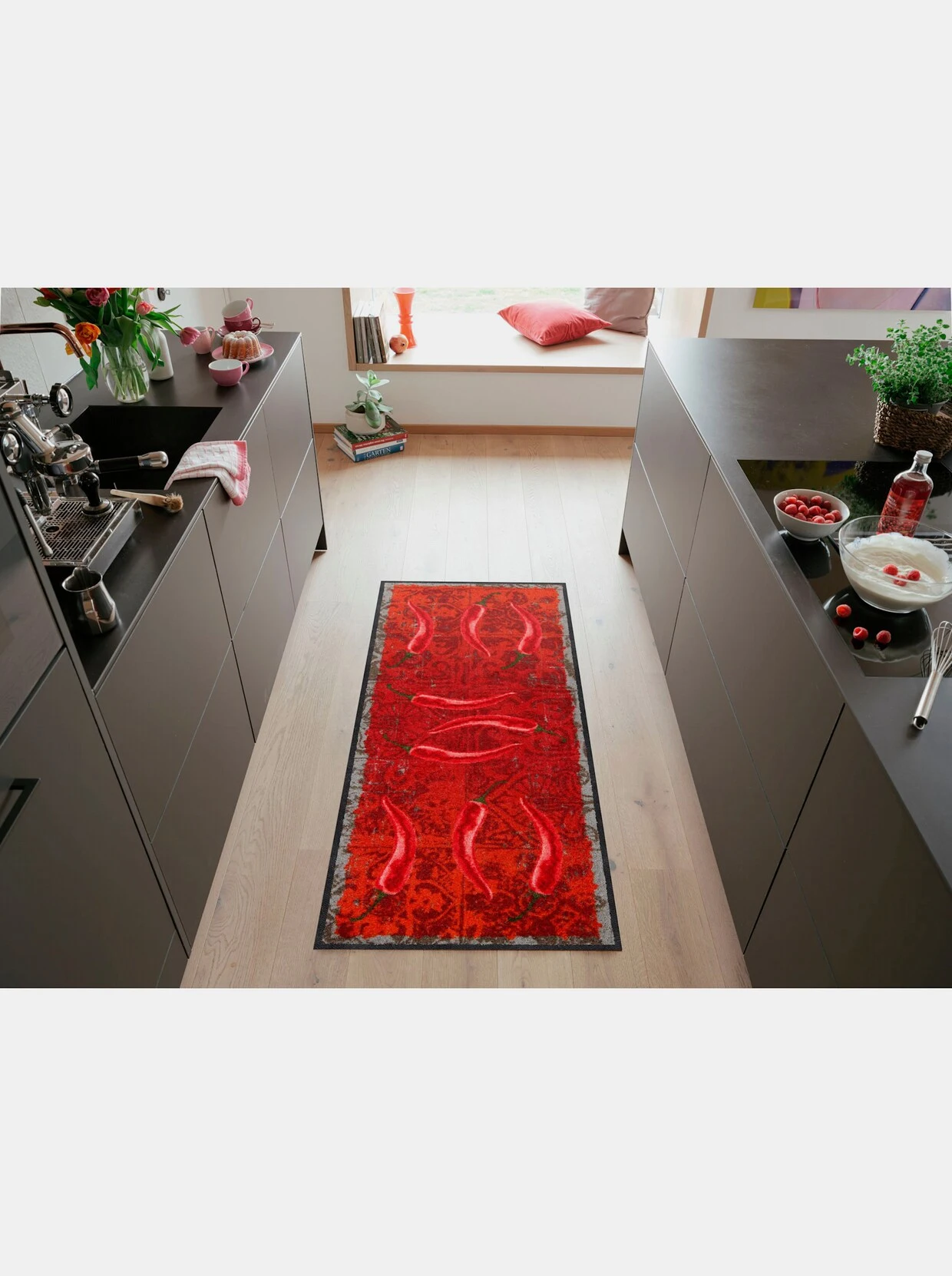 Salonloewe Fußmatte In Rot-gemustert 5 Salonloewe Fußmatte In Rot-gemustert – Bild 3