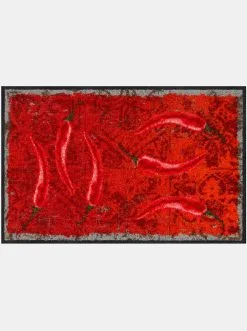 Salonloewe Fußmatte In Rot-gemustert